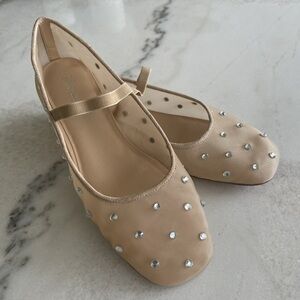 Jeffrey Campbell Women's Releve Embellished Mesh Mary Jane Flats